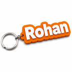 Custom 3D printed name keychain orange