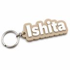 Custom 3D printed name keychain beige