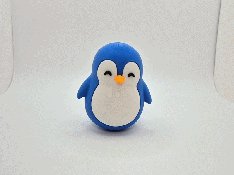 Wobbly Penguin Desk Toy Set of 2 3D Printed – Wobbling Motion GIF – LAYER 3D
