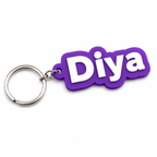 Custom 3D printed name keychain purple