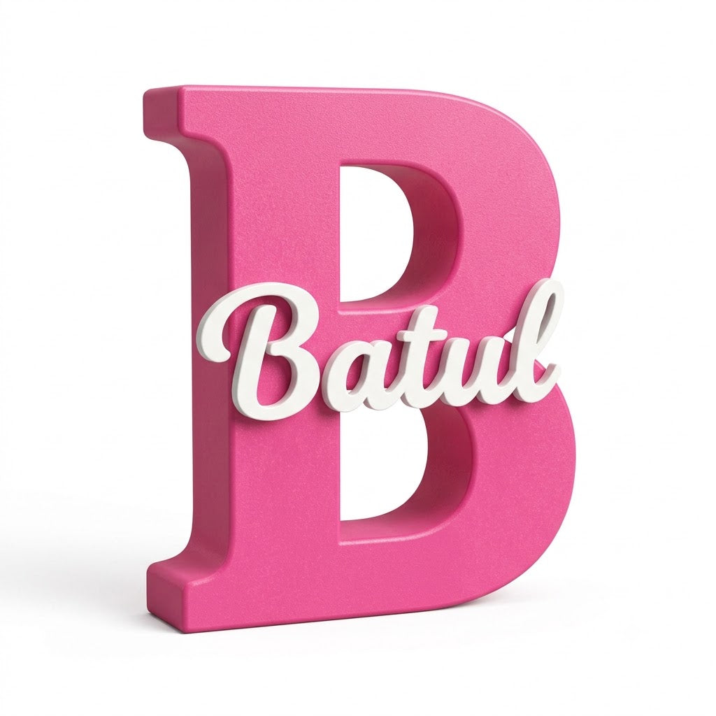 3D printed name letter pink