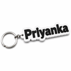 Custom 3D printed name keychain white