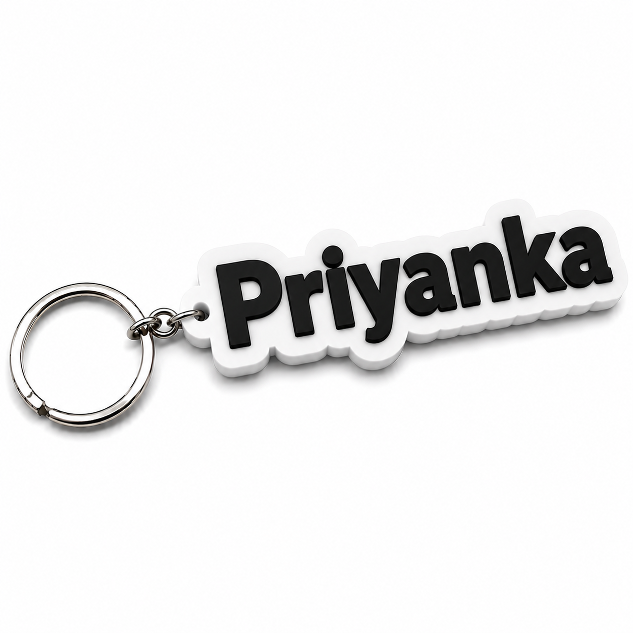 Custom 3D printed name keychain white