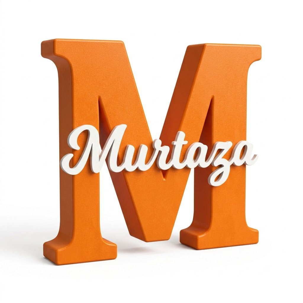 3D printed name letter orange