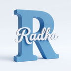 3D printed name letter sky blue 