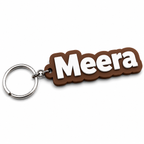 Custom 3D printed name keychain brown