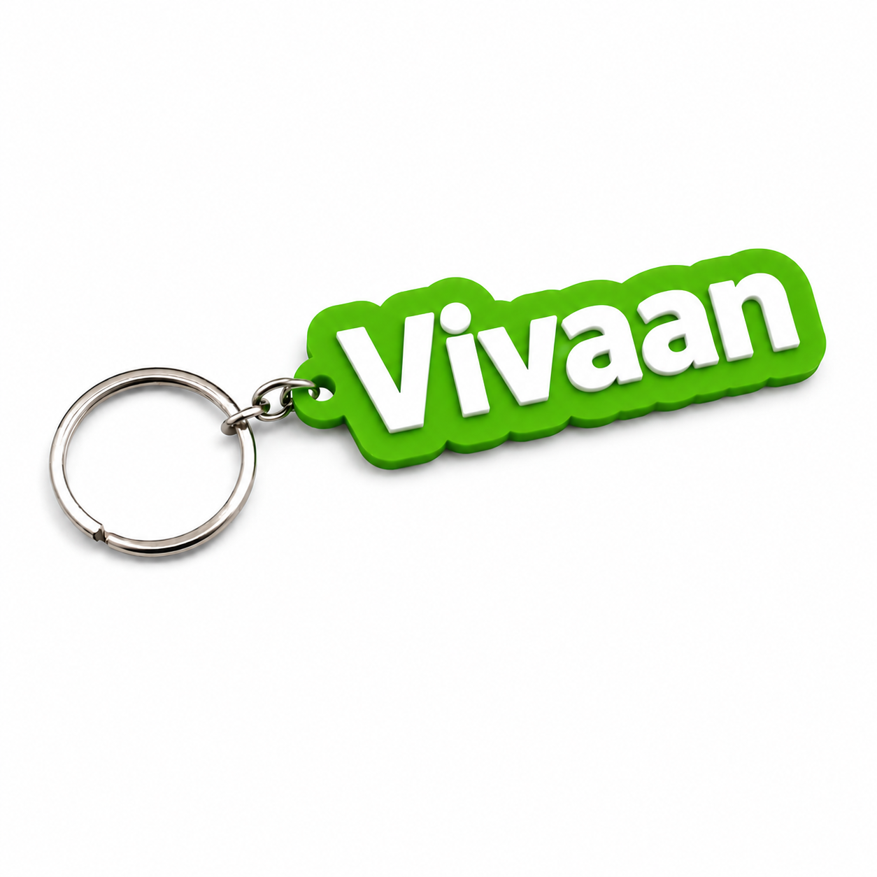 Custom 3D printed name keychain green