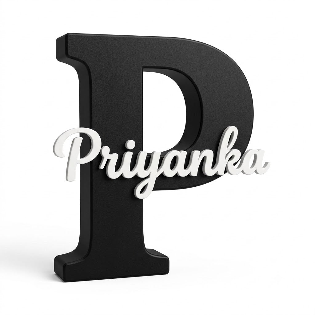 3D printed name letter Black 