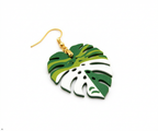 green leaf monster earring 