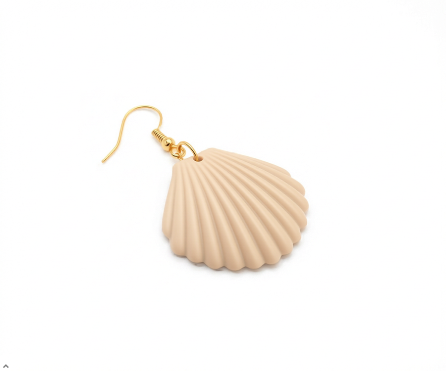 3D Printed Shell Earrings Coastal Fashion – Boho Beach Style – LAYER 3D
