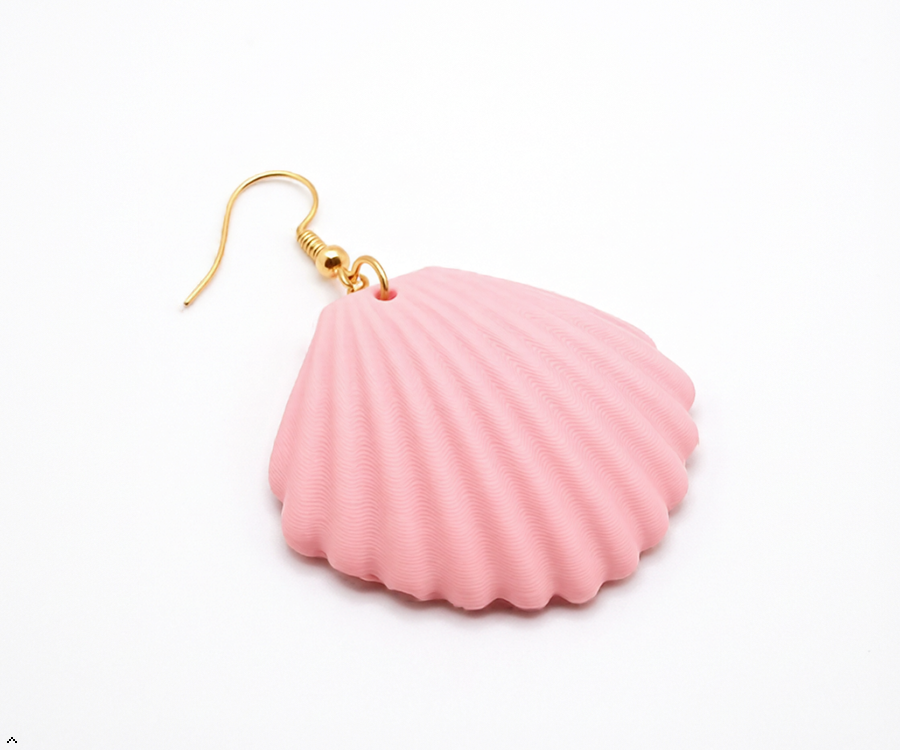 3D Printed Shell Earrings Coastal Fashion – Earring Hook Detail – LAYER 3D
