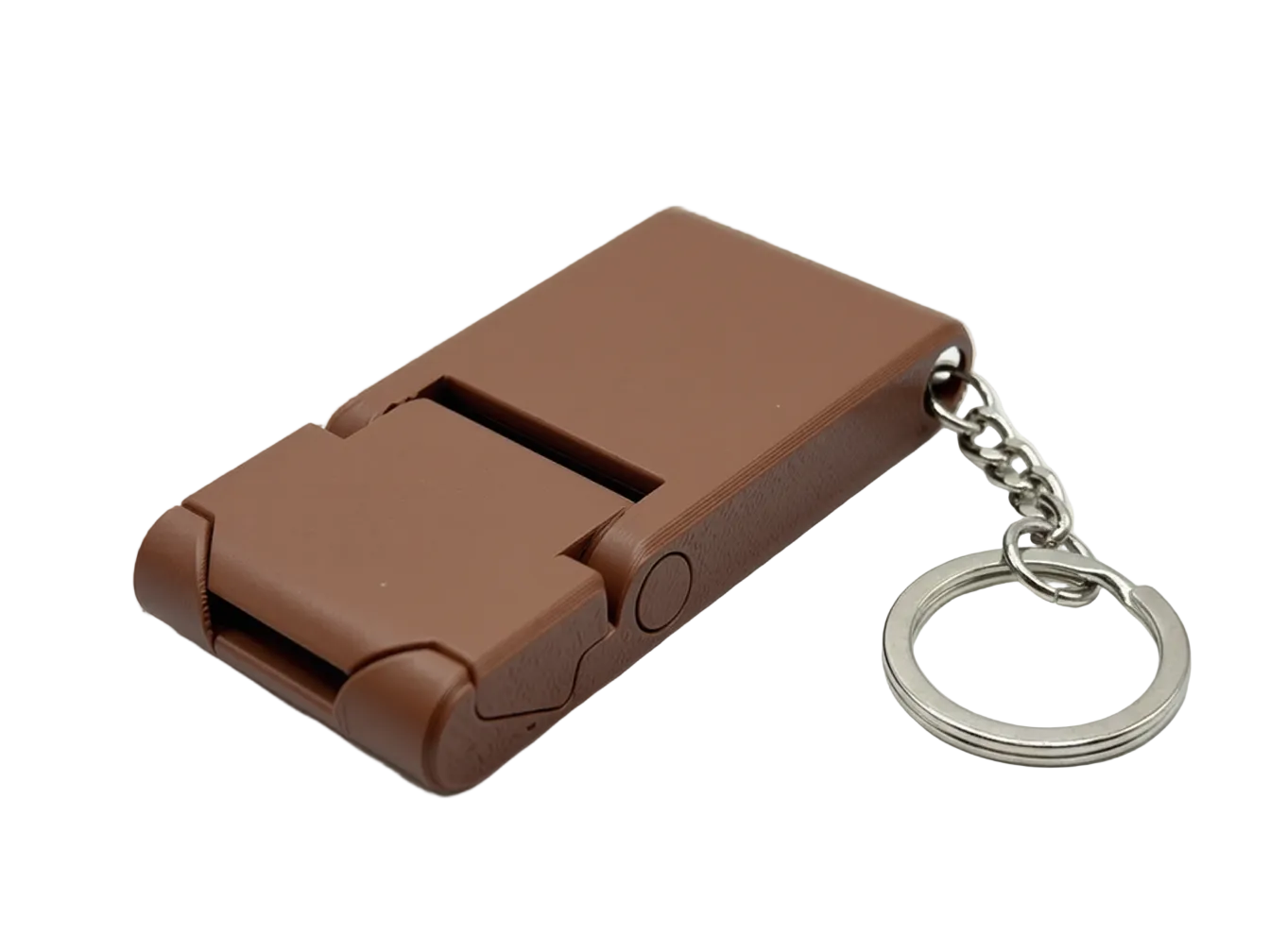 Foldable Pocket Phone Stand Keychain 3D Printed – Folded Compact View – LAYER 3D

