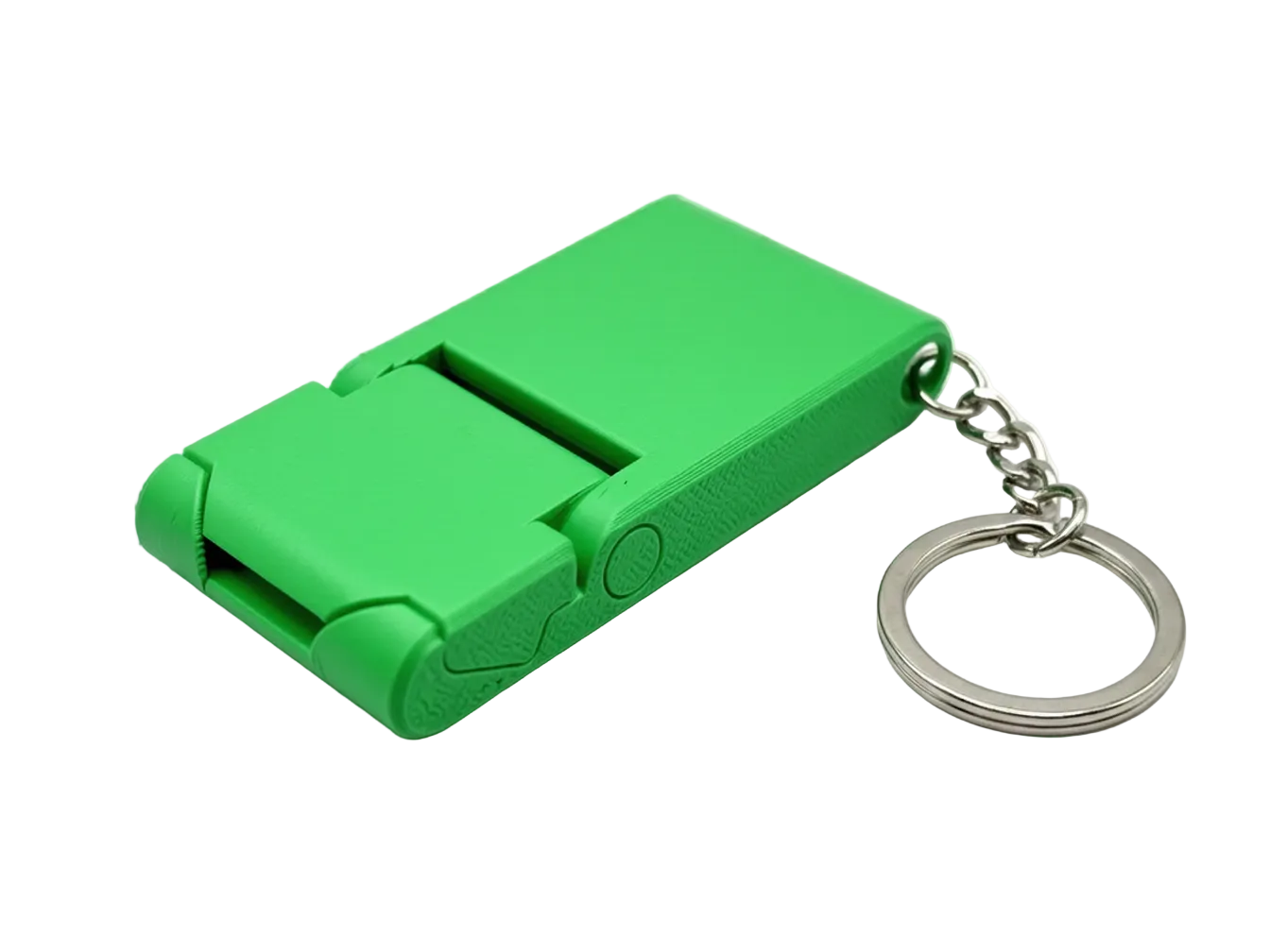 Foldable Pocket Phone Stand Keychain 3D Printed – Keychain Ring Detail – LAYER 3D
