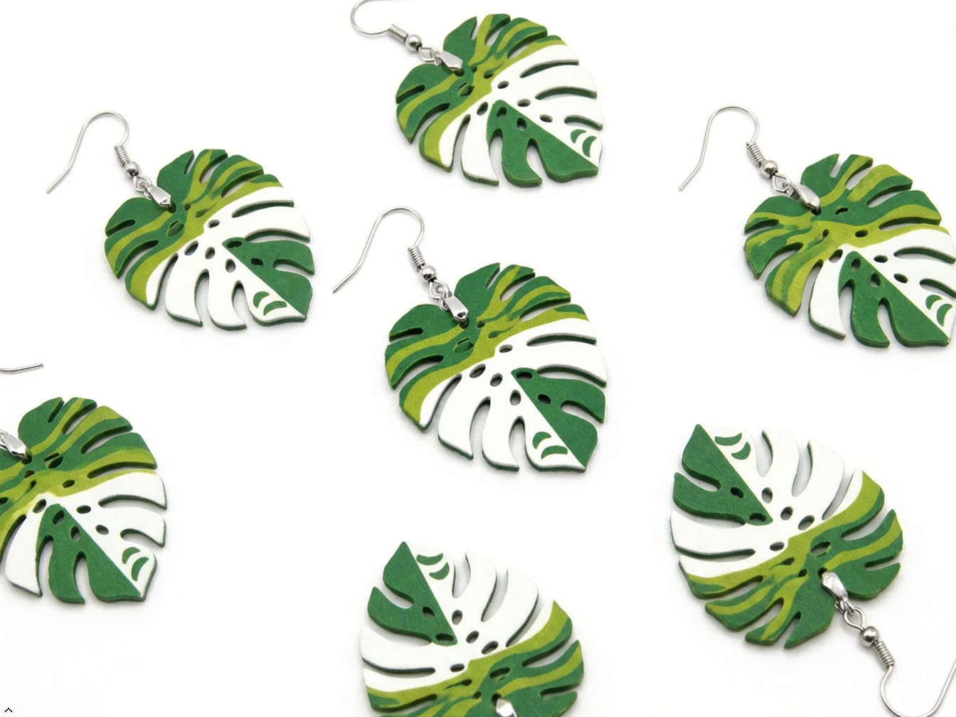 Monstera earring multicolour