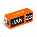 3D Printed Perpetual Flip Calendar – Rendered Product View – LAYER 3D