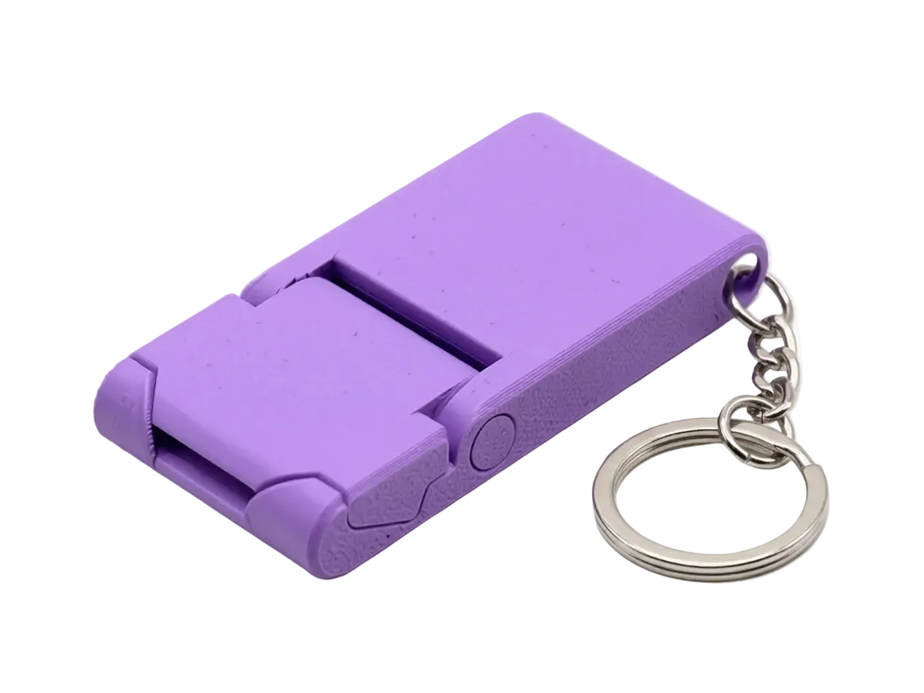 Foldable Pocket Phone Stand Keychain 3D Printed – Unfolded Stand Mode – LAYER 3D
