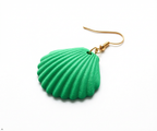 3D Printed Shell Earrings Coastal Fashion – Pair Flat Lay – LAYER 3D
