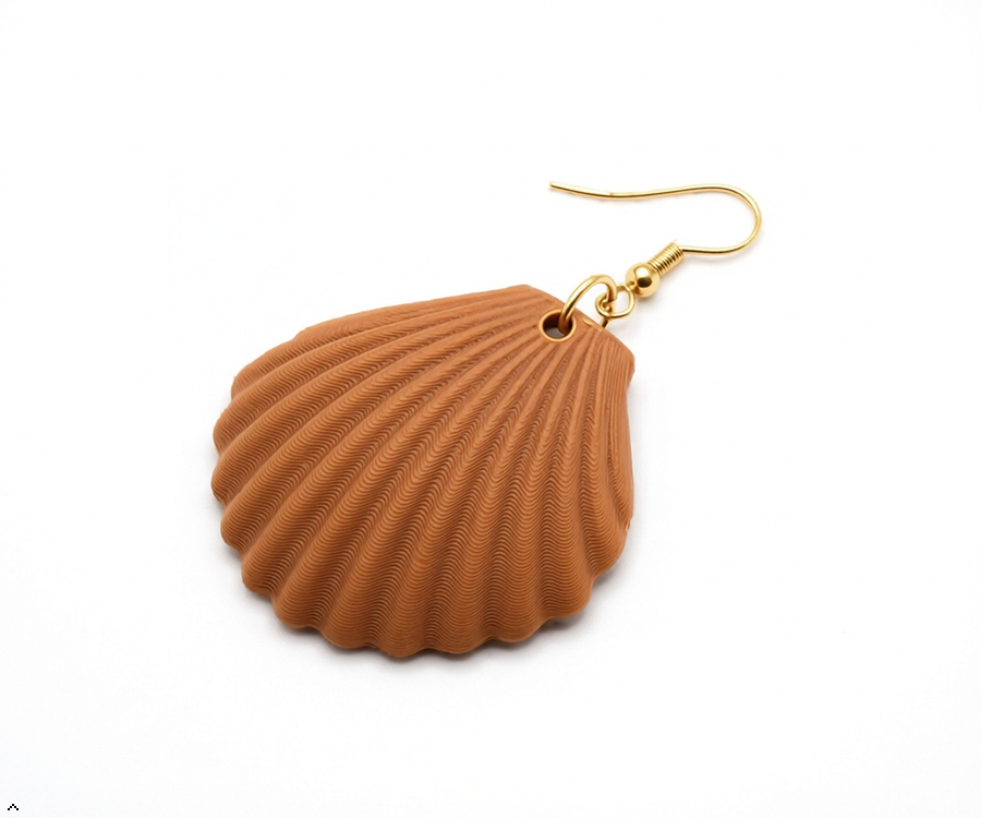 3D Printed Shell Earrings Coastal Fashion – Scale Reference – LAYER 3D
