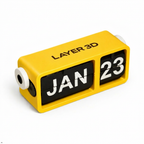 3D Printed Perpetual Flip Calendar – yellow – LAYER 3D