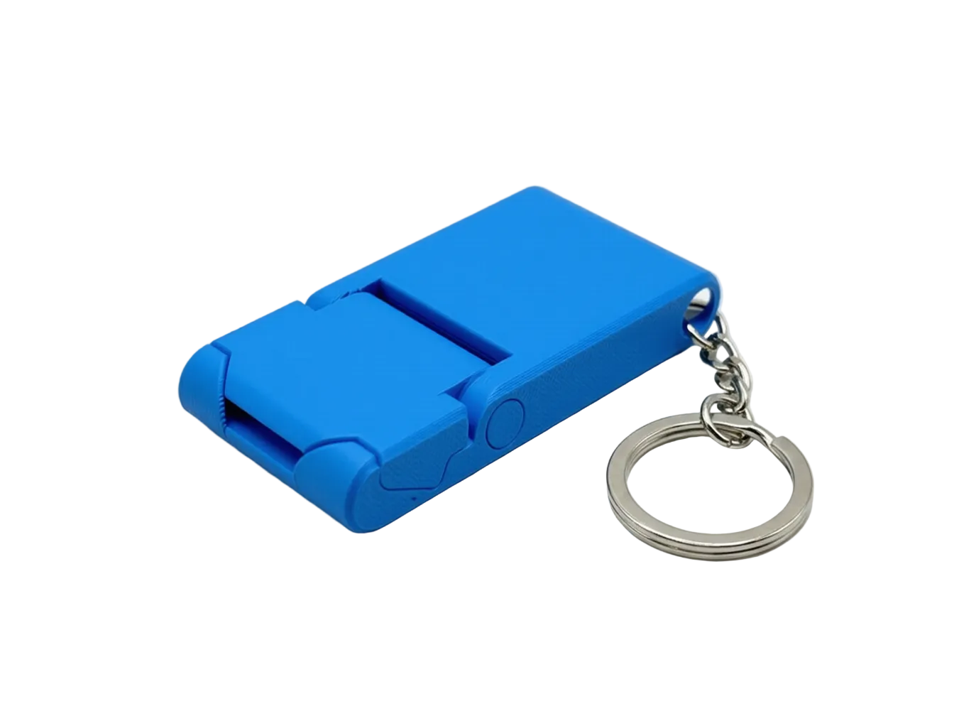 Foldable Pocket Phone Stand Keychain 3D Printed – Angle View – LAYER 3D
