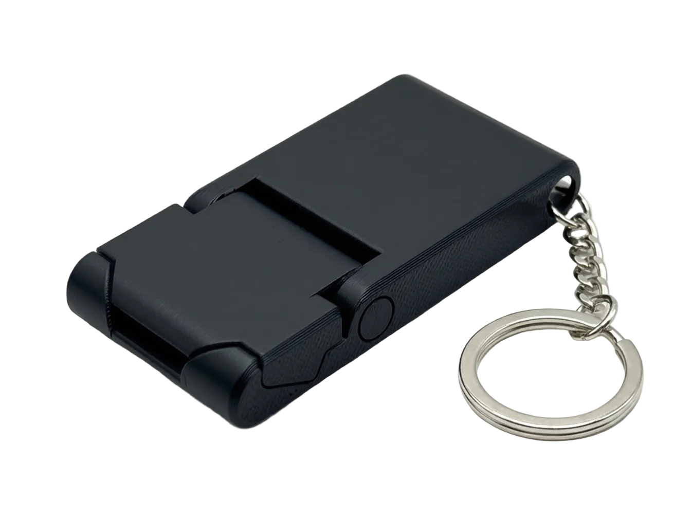 Foldable Pocket Phone Stand Keychain 3D Printed – Flat Lay – LAYER 3D
