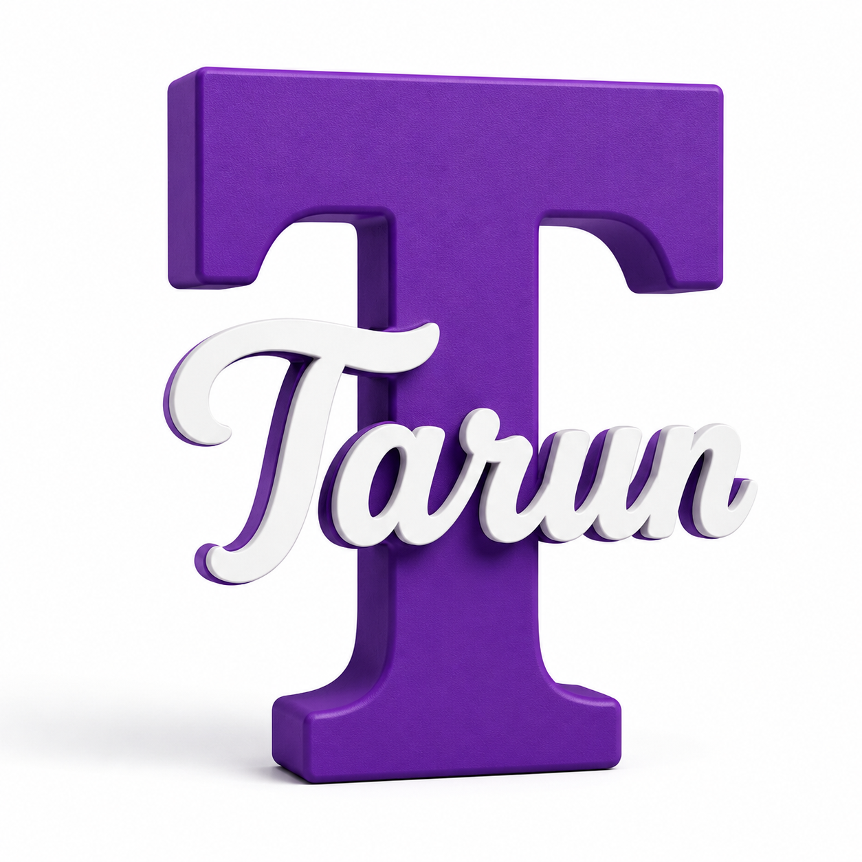3D printed name letter purple