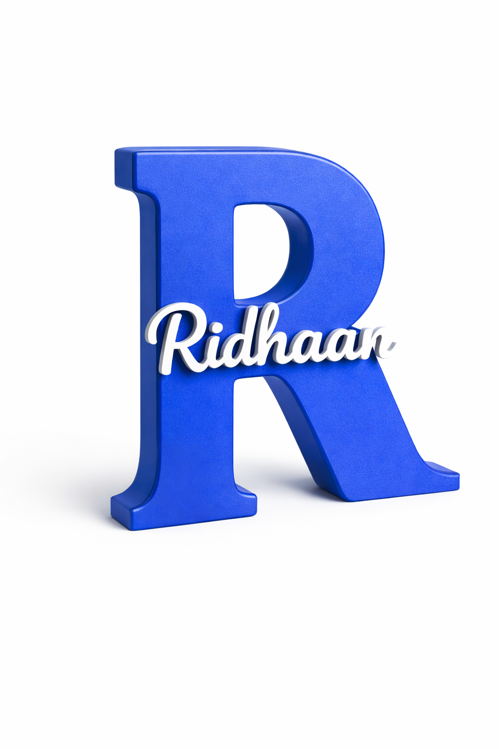 3D printed name letter blue 