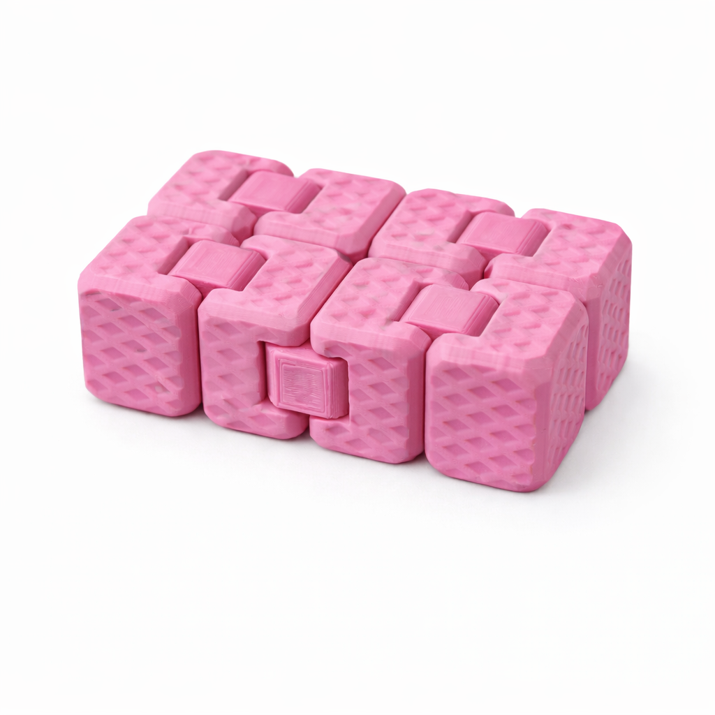 3D Printed Infinity Cube Fidget Toy – Close-Up Hinge Detail – LAYER 3D
