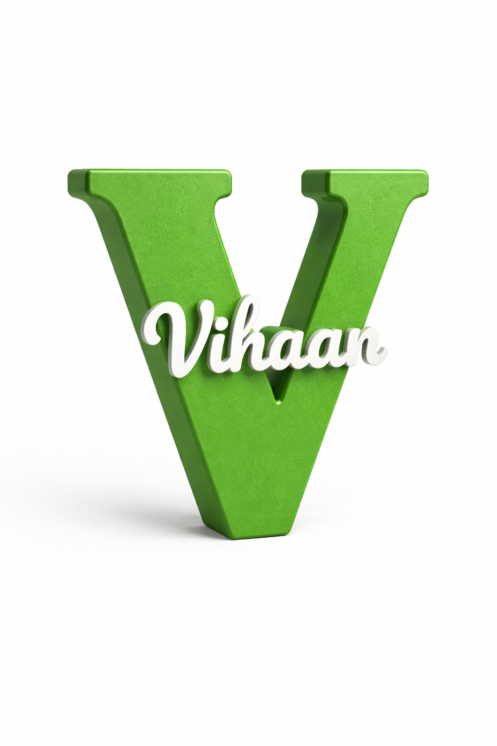 3D printed name letter green