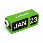 3D Printed Perpetual Flip Calendar – Side Angle View – LAYER 3D