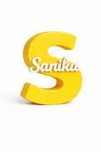 3D printed name letter yellow