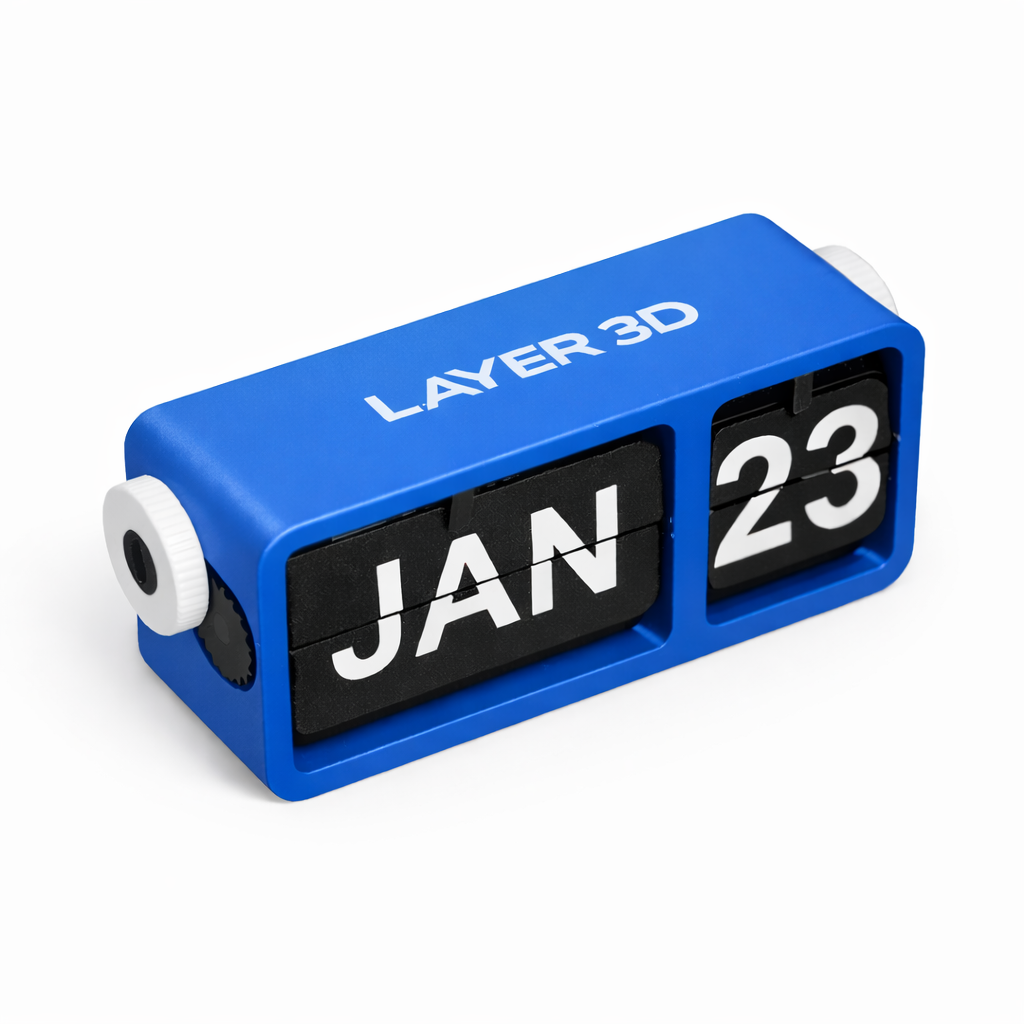 3D Printed Perpetual Flip Calendar – Date Display Close-Up – LAYER 3D
