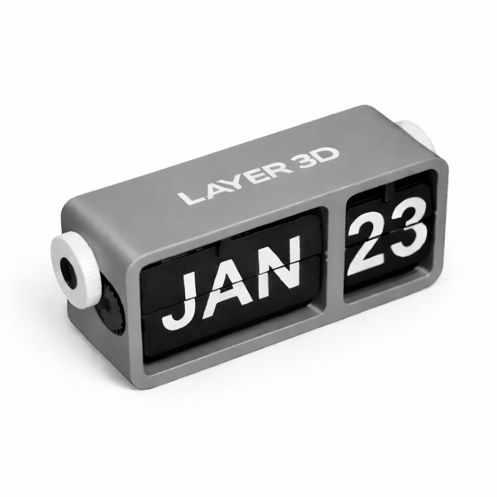 3D Printed Perpetual Flip Calendar – Desk Accessory Lifestyle – LAYER 3D