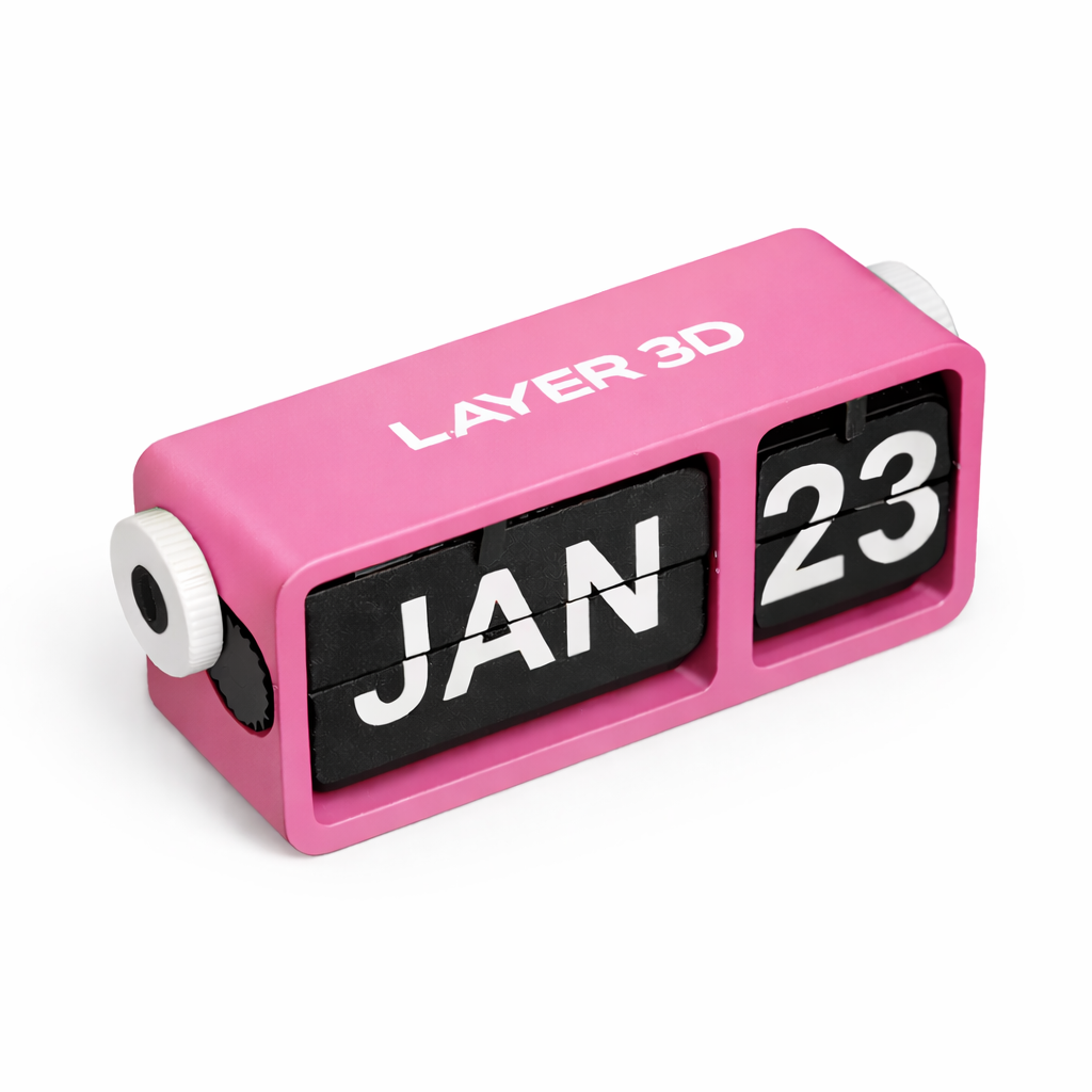 3D Printed Perpetual Flip Calendar – Flip Mechanism Detail – LAYER 3D