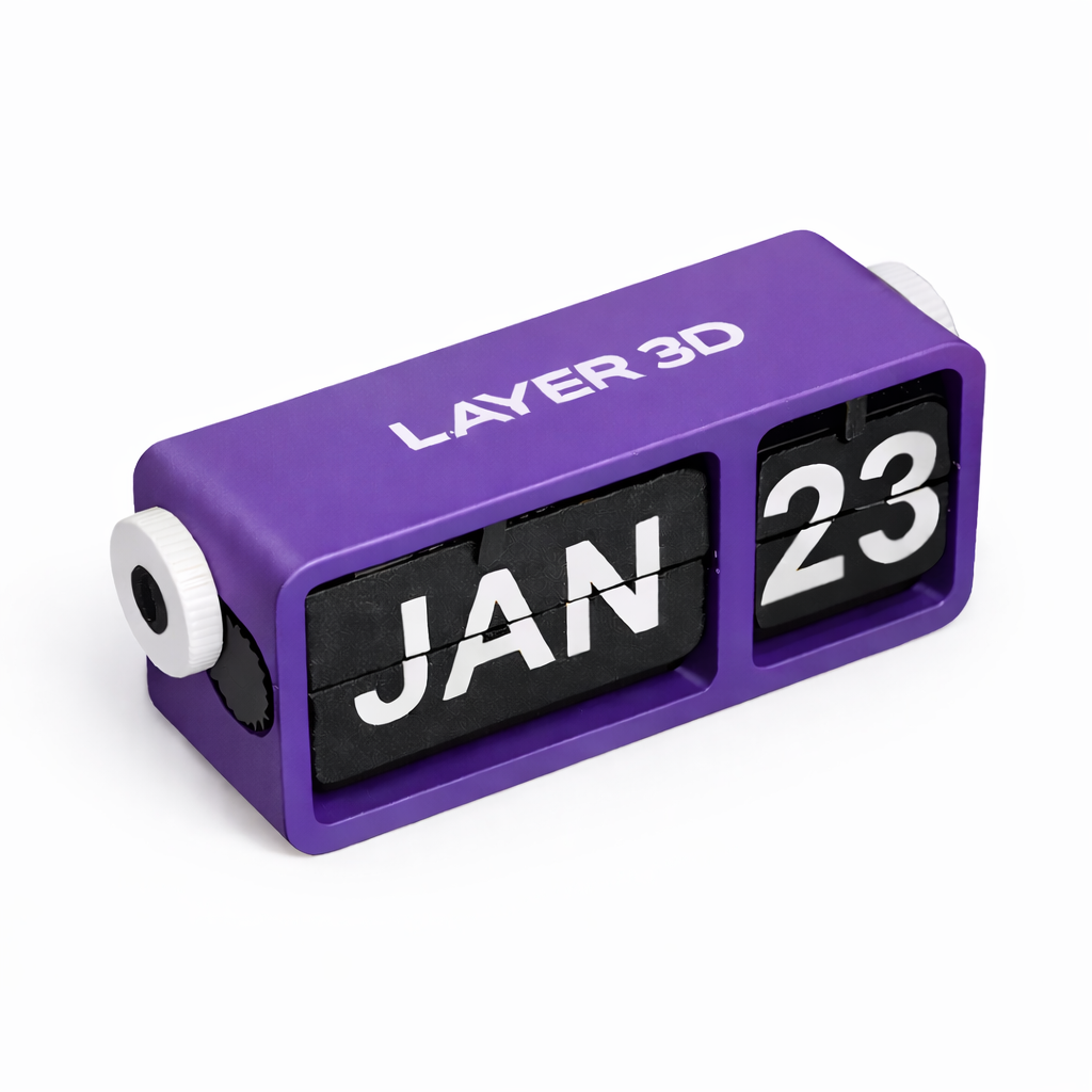 3D Printed Perpetual Flip Calendar – Full Product View – LAYER 3D