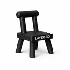 Mini Chair Phone Stand 3D Printed – Phone Placed on Stand – LAYER 3D
