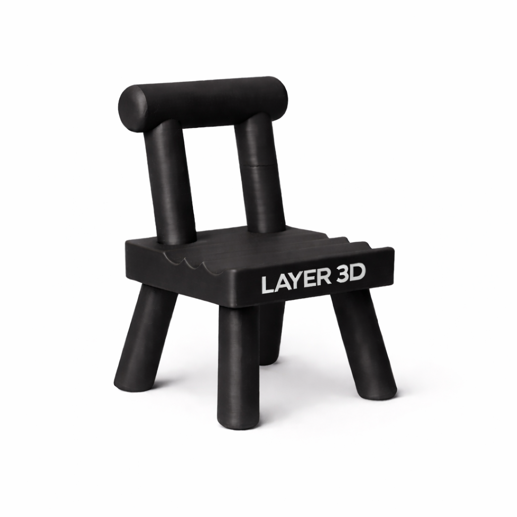 Mini Chair Phone Stand 3D Printed – Phone Placed on Stand – LAYER 3D
