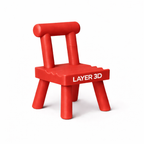 Mini Chair Phone Stand 3D Printed – Red Variant – LAYER 3D
