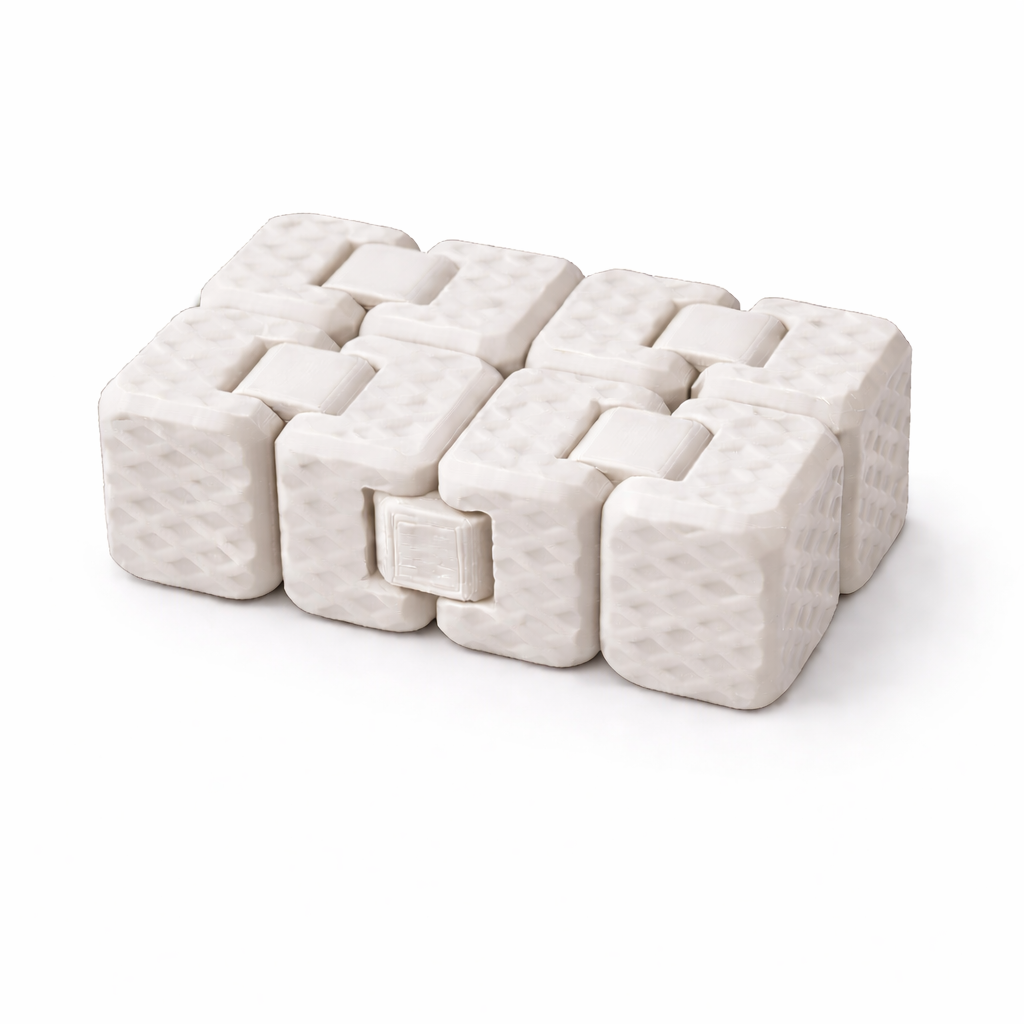 3D Printed Infinity Cube Fidget Toy – In-Hand Use Shot – LAYER 3D
