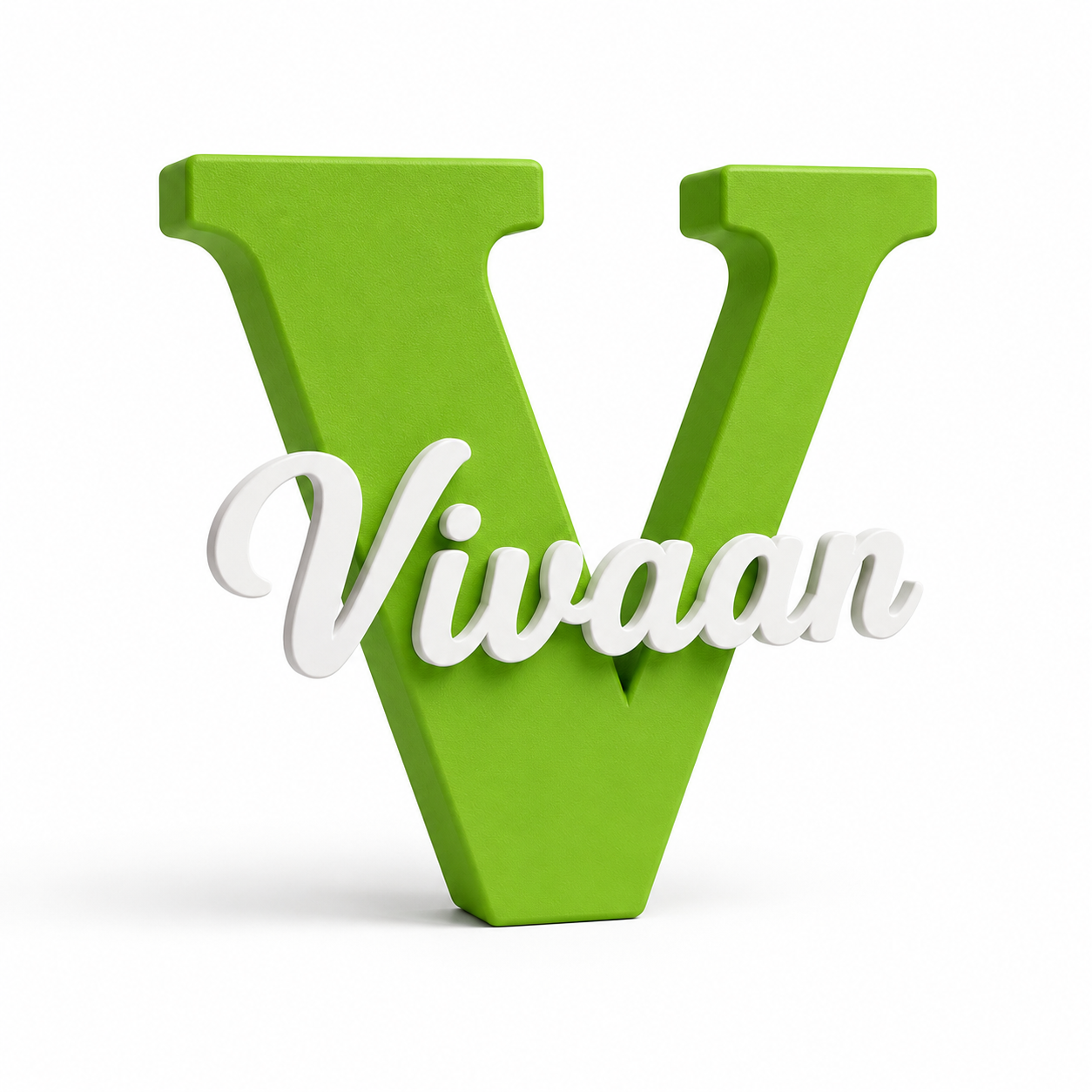 3D printed name letter green