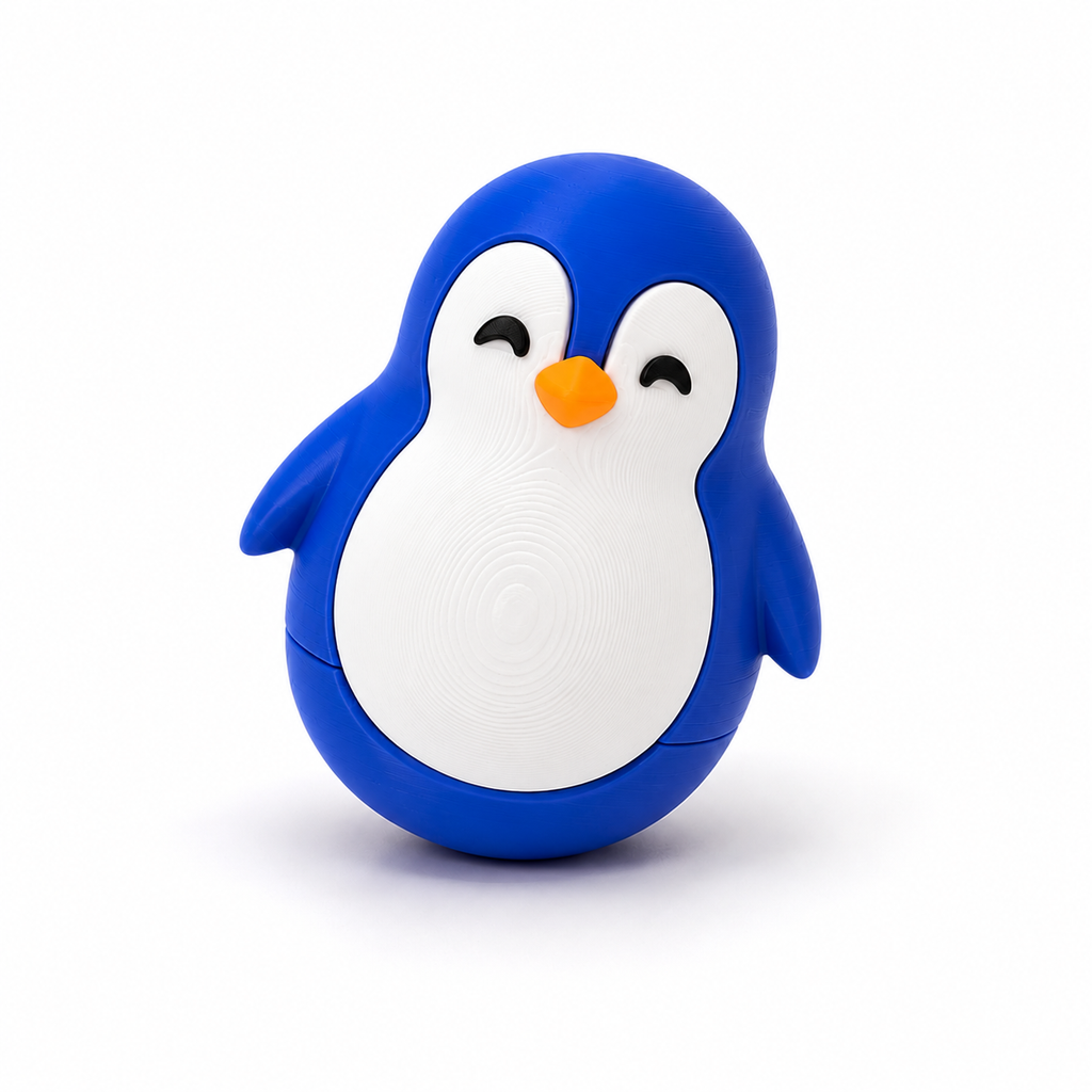 3d printed penguin blue