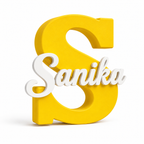 3D printed name letter yellow