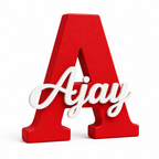 3D printed name letter red 