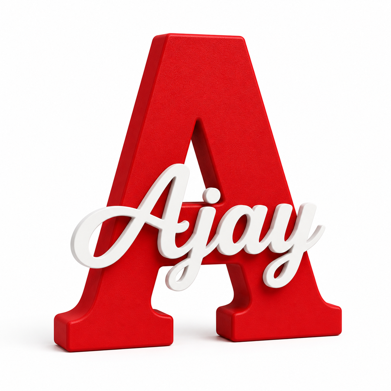 3D printed name letter red 