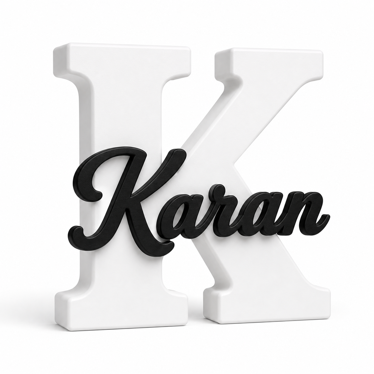 3D printed name letter white