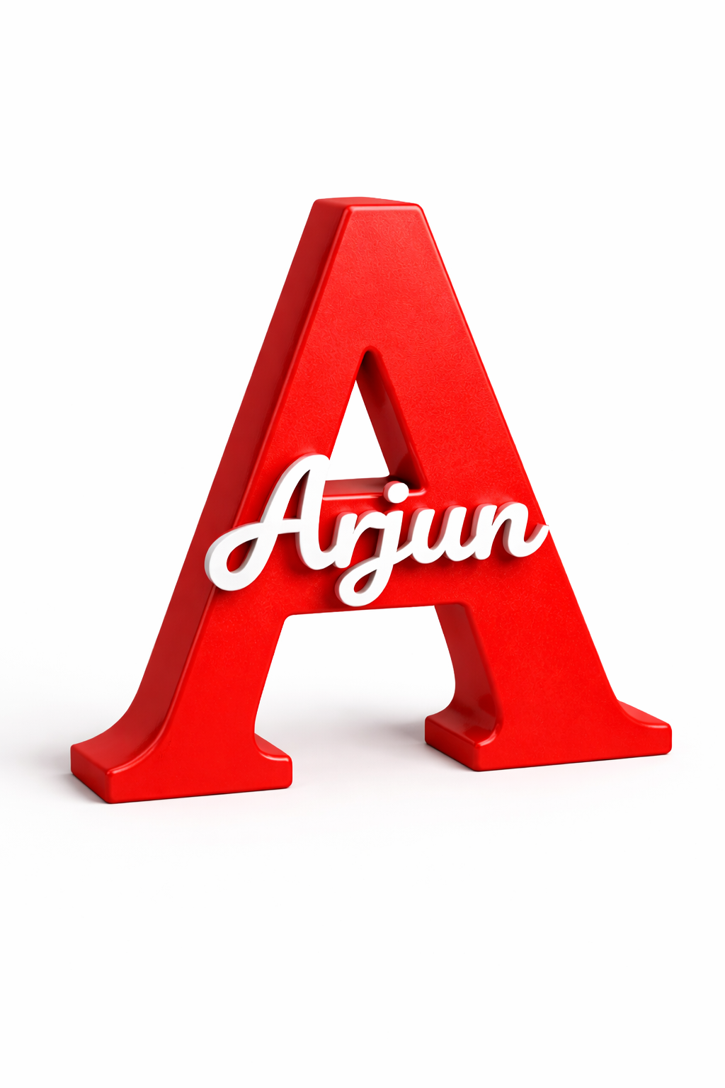 3D printed name letter red
