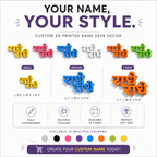 Custom 3D Printed Name Text – Flat Lay Product – LAYER 3D creative