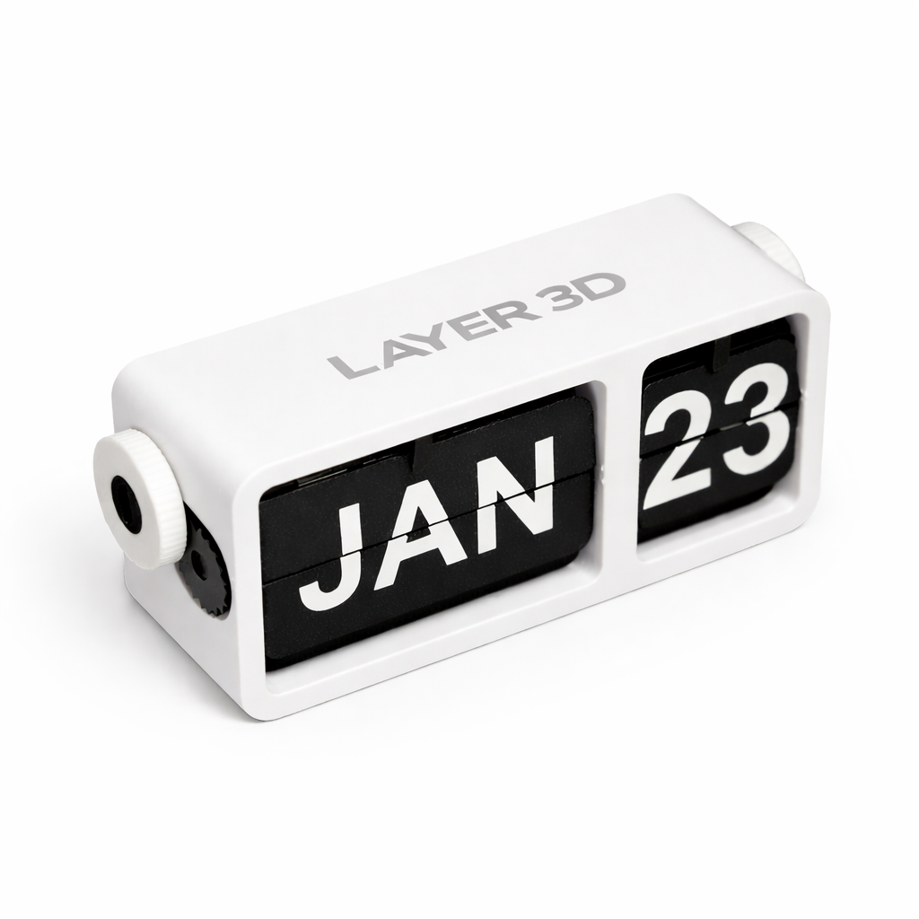 3D Printed Perpetual Flip Calendar – Lifestyle Desk Setup – LAYER 3D